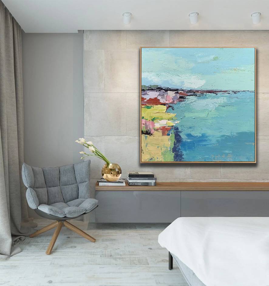 Scenic Blue Abstract Canvas Artwork BA2KT wall art